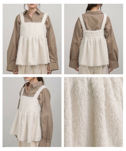 Boucle Shaggy Peplum Camisole