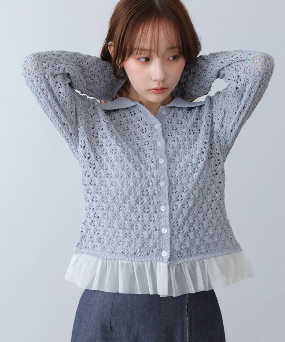 Bab Openwork Tulle Cardigan