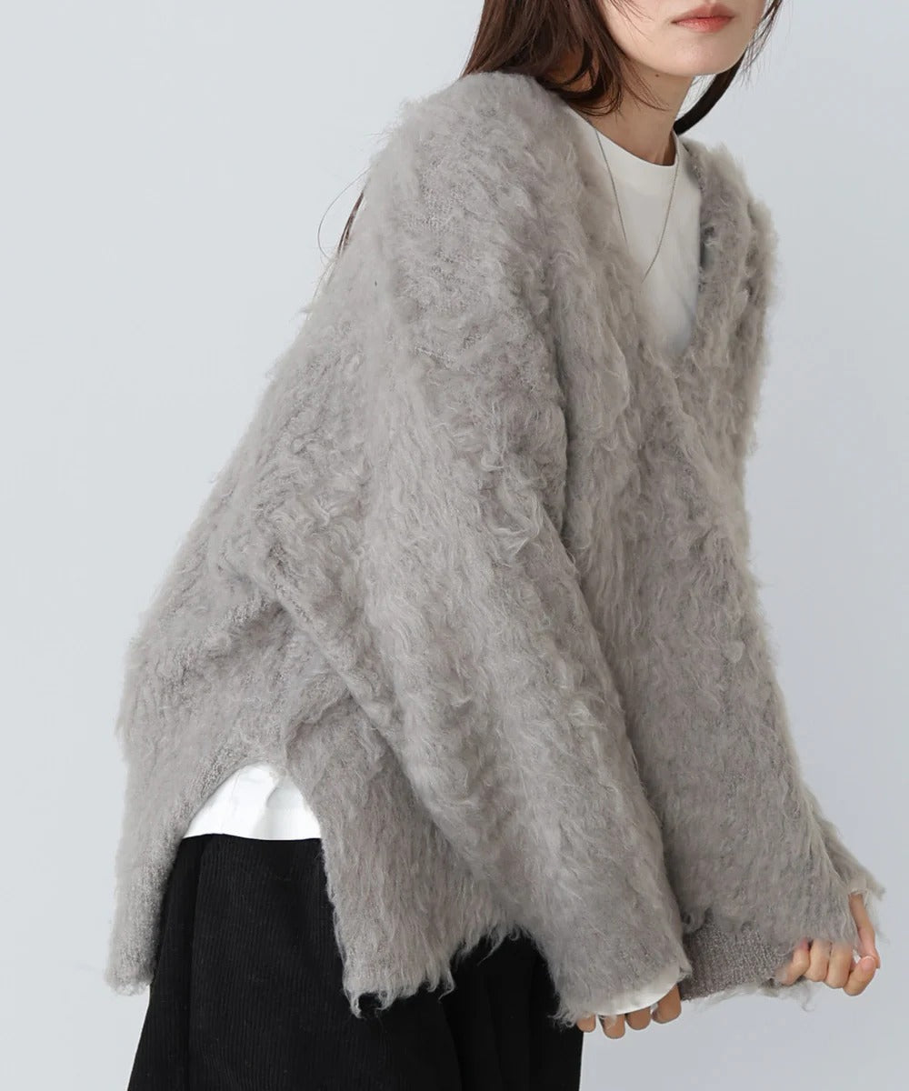 Bab Inner Set Keyhole Neck Scribble Knit Top