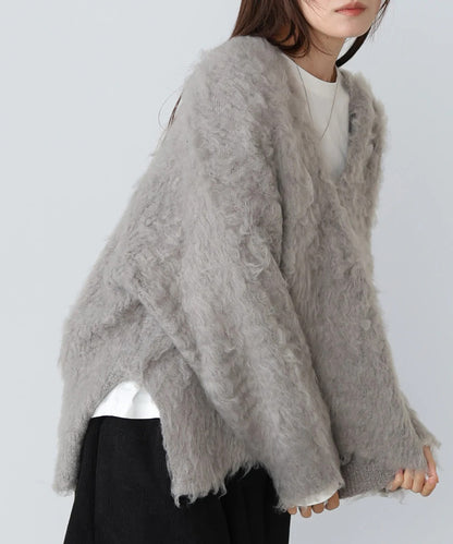 Bab Inner Set Keyhole Neck Scribble Knit Top