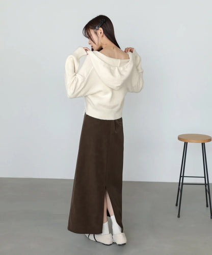 Bab Short Hoodie Knit Top