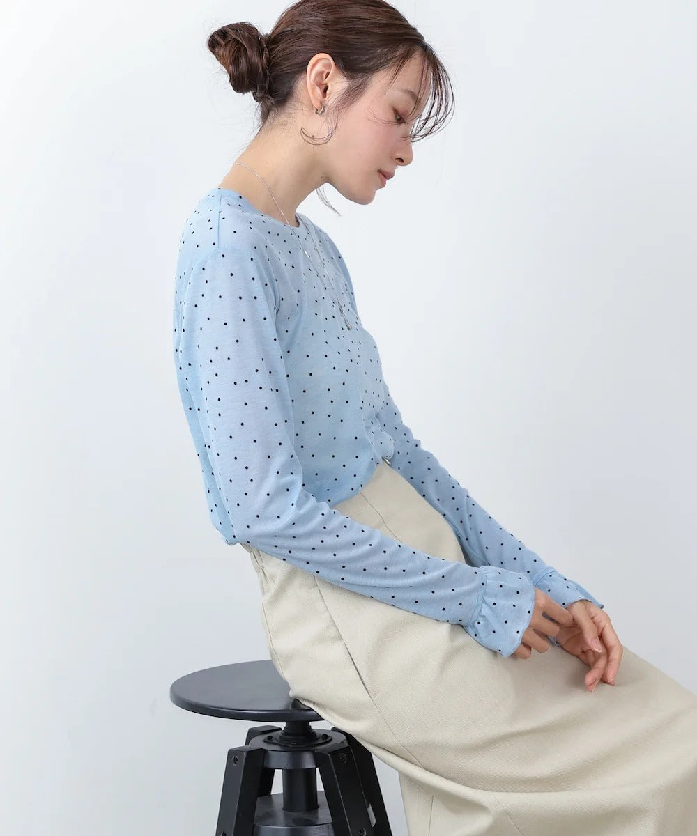 Women’s Polka Dot Long Sleeve Top – Soft Fitted Style