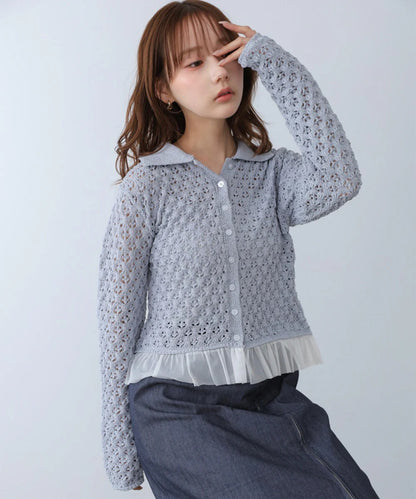 Bab Openwork Tulle Cardigan