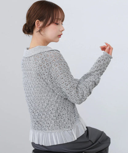 Bab Openwork Tulle Cardigan