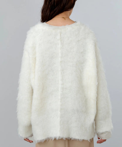 Bab Inner Set Keyhole Neck Scribble Knit Top