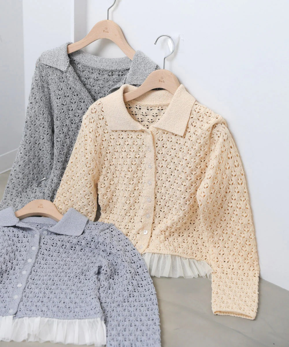 Bab Openwork Tulle Cardigan
