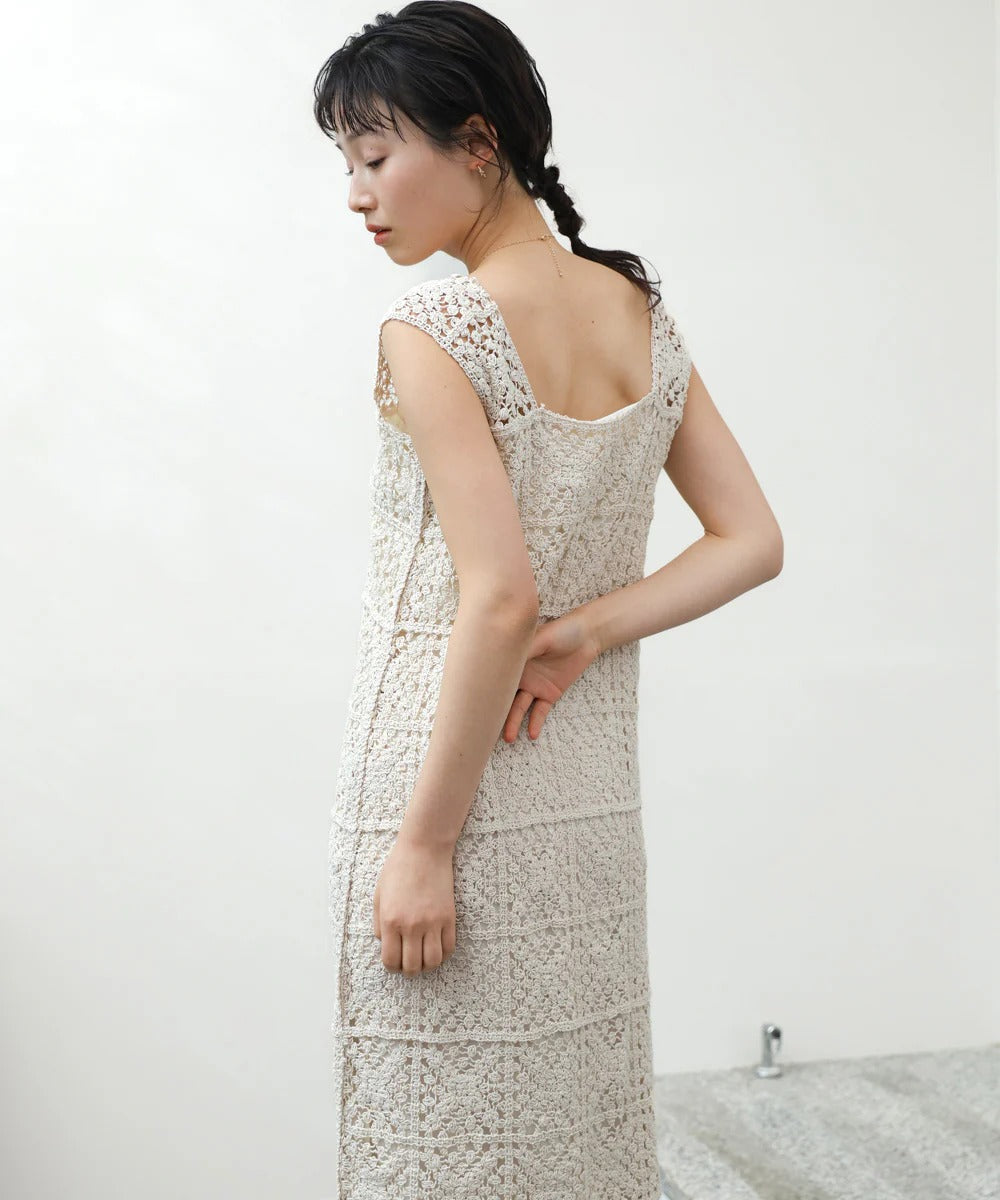 Boho Crochet Maxi Dress for Women – Sleeveless Summer Resort Style