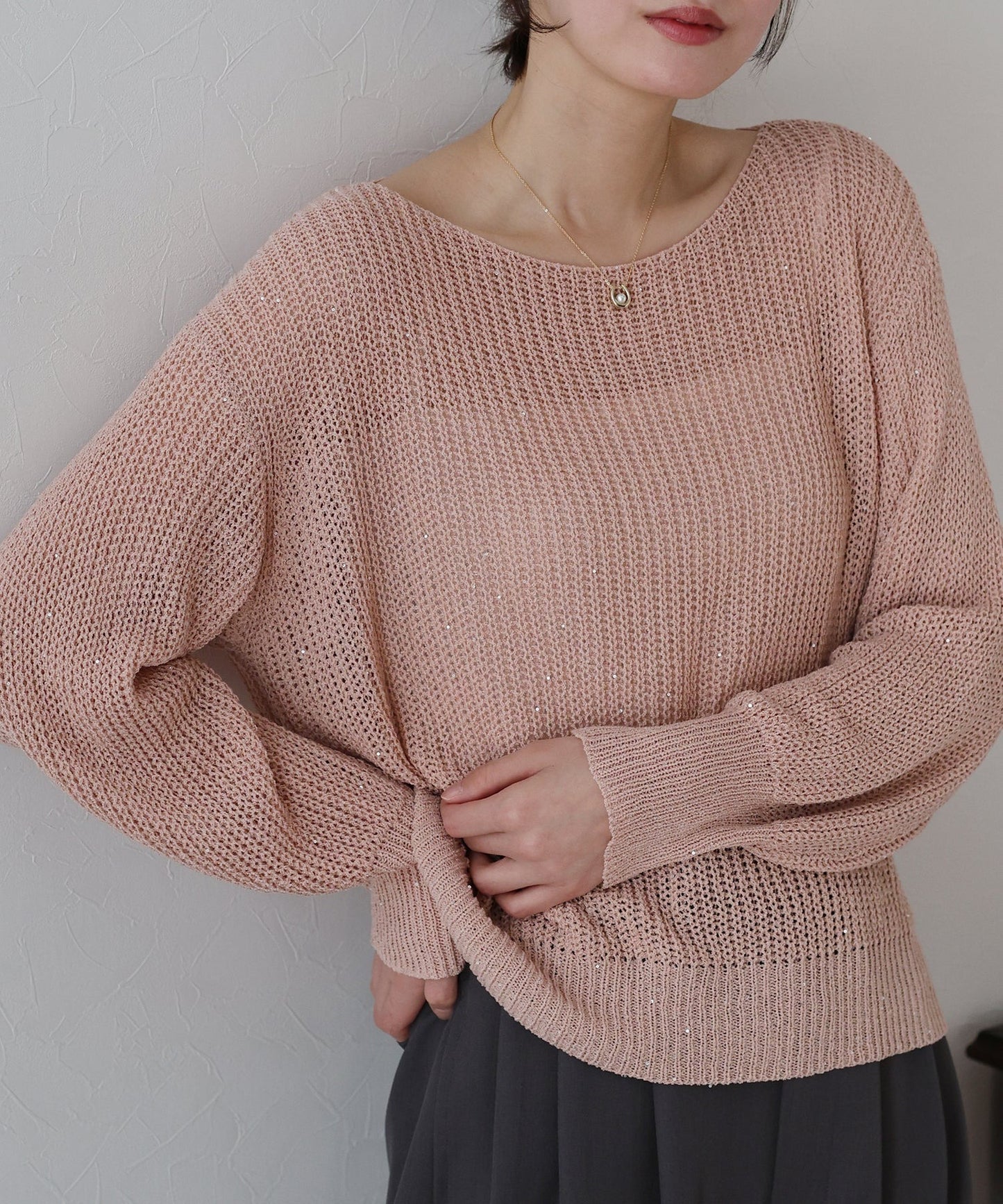 BLUE EAST Sequin Mesh Knit