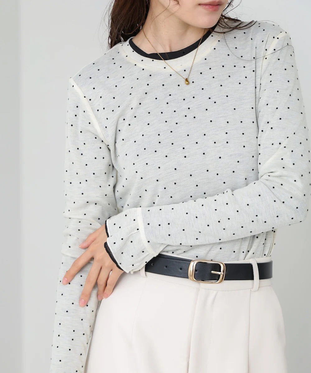 Women’s Polka Dot Long Sleeve Top – Soft Fitted Style