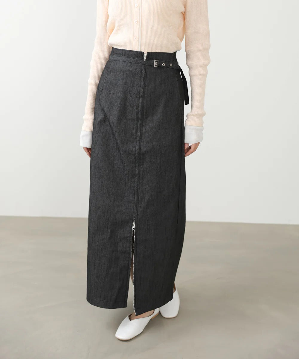 Women’s High Waist Maxi Skirt – Minimalist Side Slit Pencil Skirt