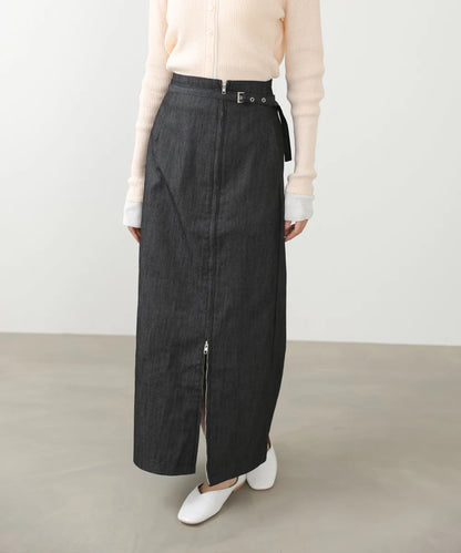 Women’s High Waist Maxi Skirt – Minimalist Side Slit Pencil Skirt