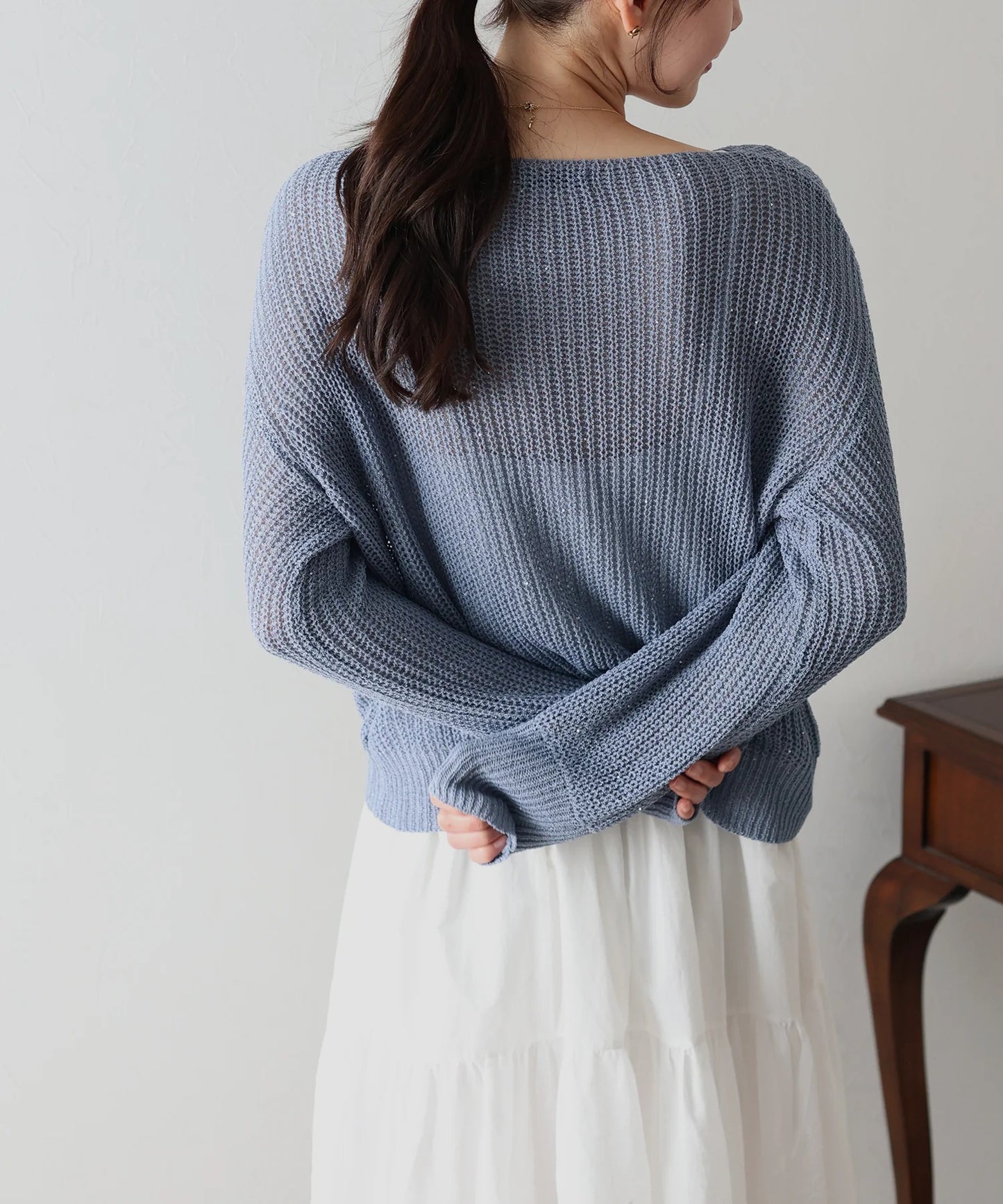 BLUE EAST Sequin Mesh Knit