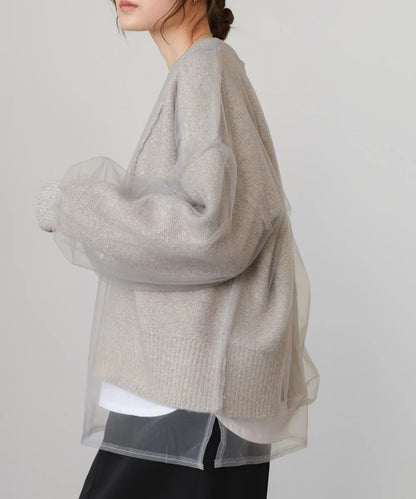 Bab Reversible Tulle Layered Knit