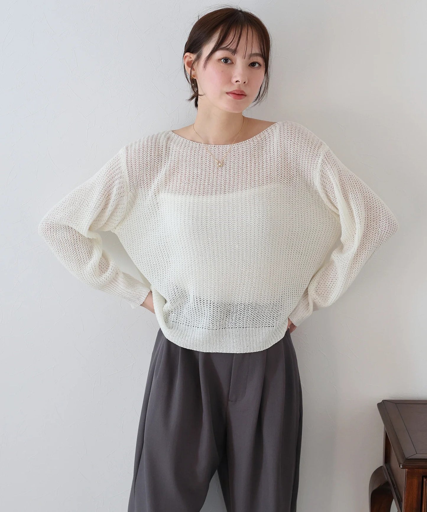 BLUE EAST Sequin Mesh Knit