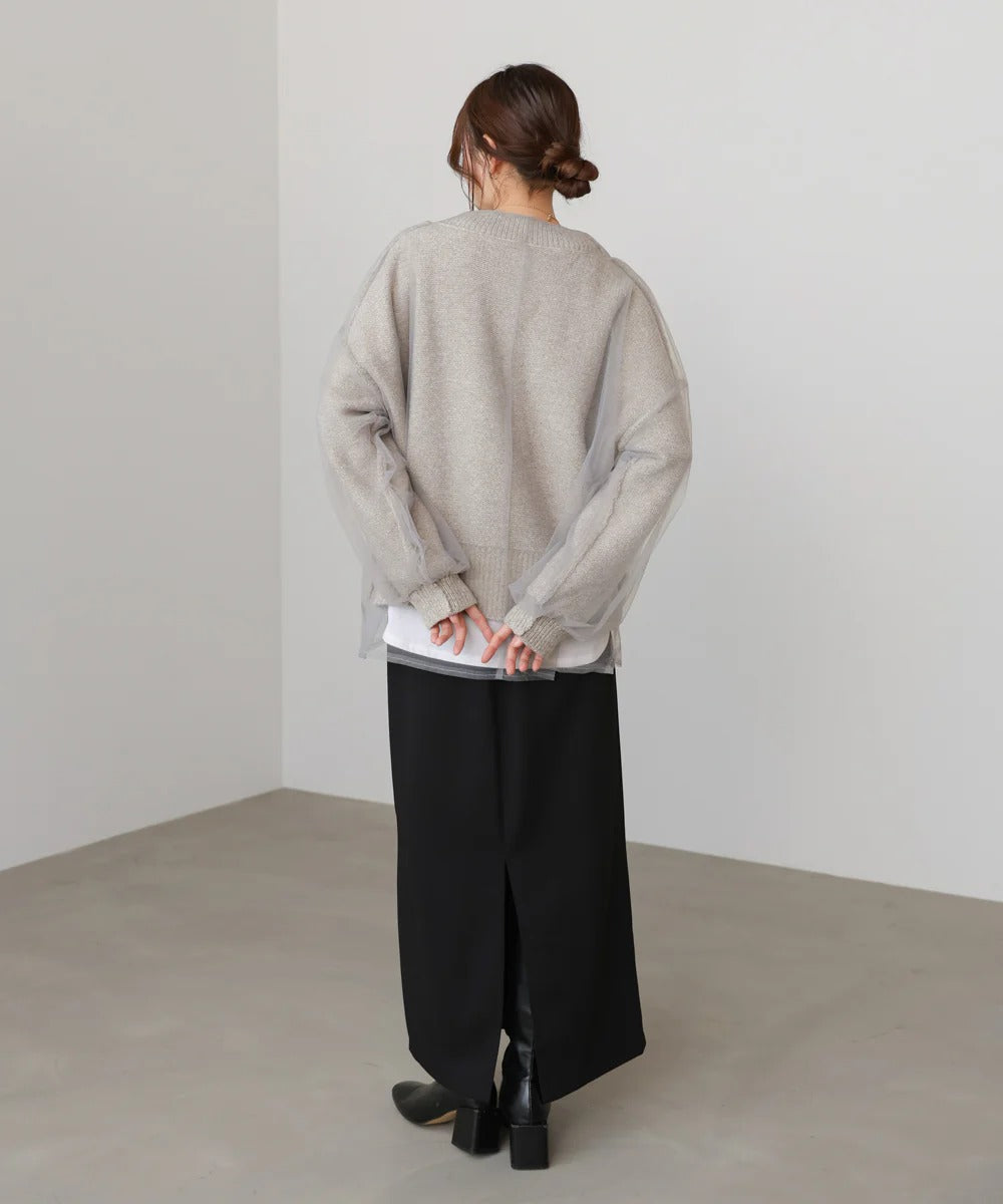 Bab Reversible Tulle Layered Knit