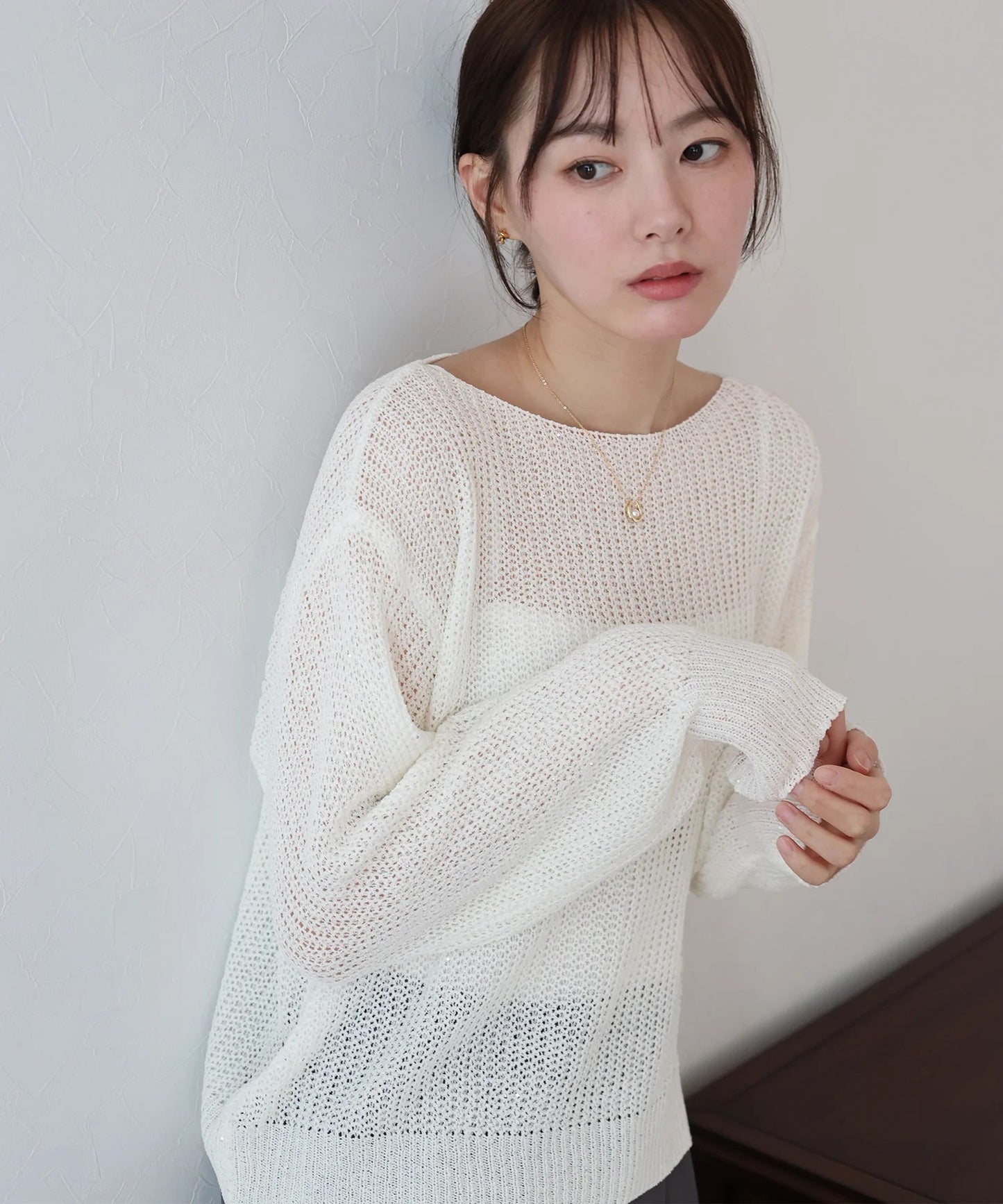 BLUE EAST Sequin Mesh Knit