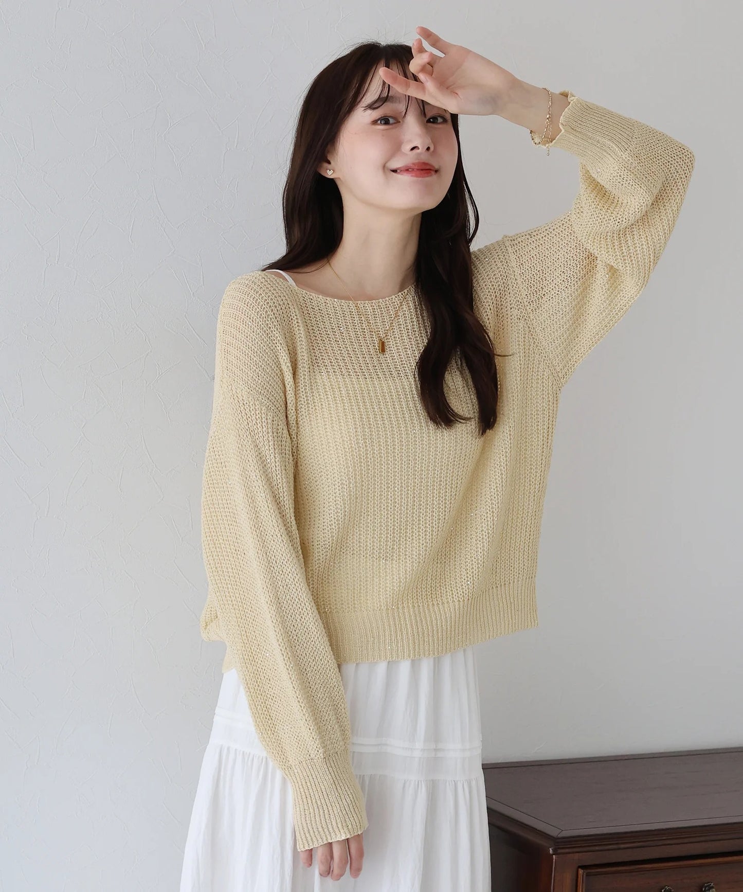 BLUE EAST Sequin Mesh Knit