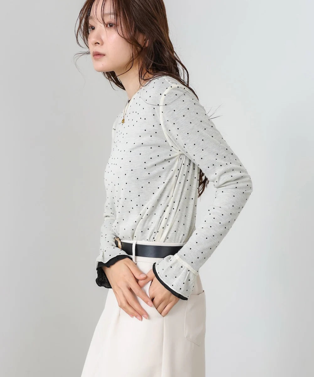 Women’s Polka Dot Long Sleeve Top – Soft Fitted Style