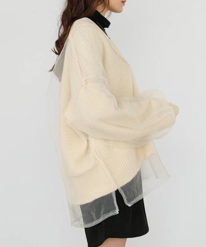 Bab Reversible Tulle Layered Knit