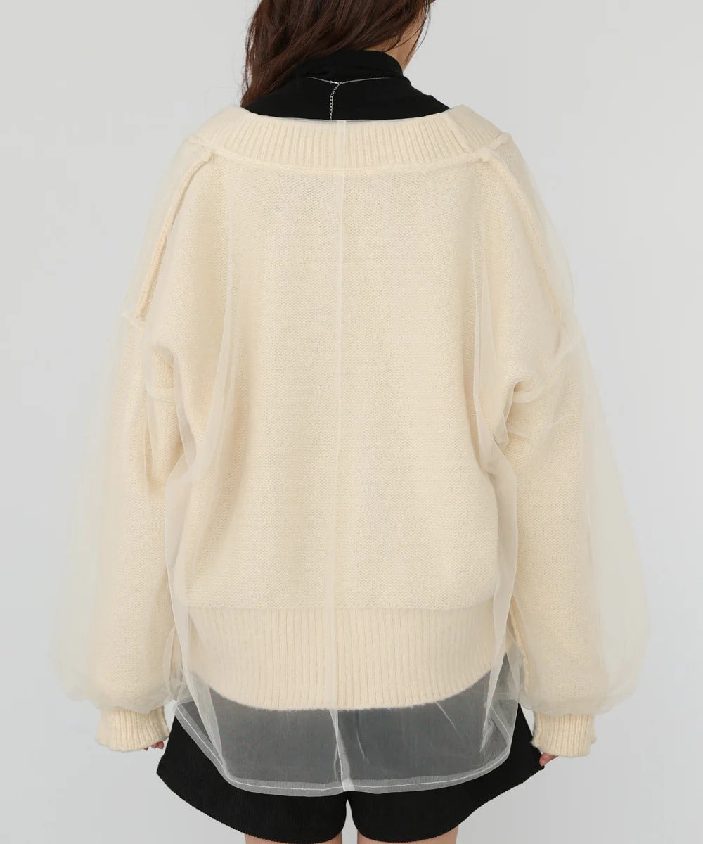 Bab Reversible Tulle Layered Knit