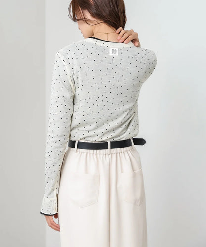Women’s Polka Dot Long Sleeve Top – Soft Fitted Style