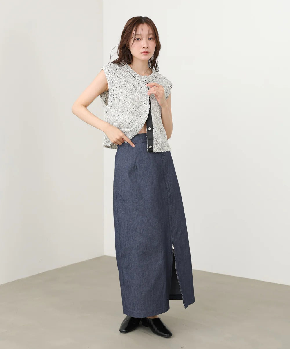 Women’s High Waist Maxi Skirt – Minimalist Side Slit Pencil Skirt