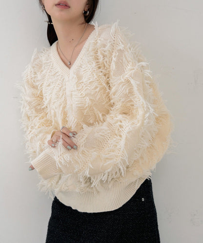 Bab 2-Way Shaggy Knit Top (Front and Back)