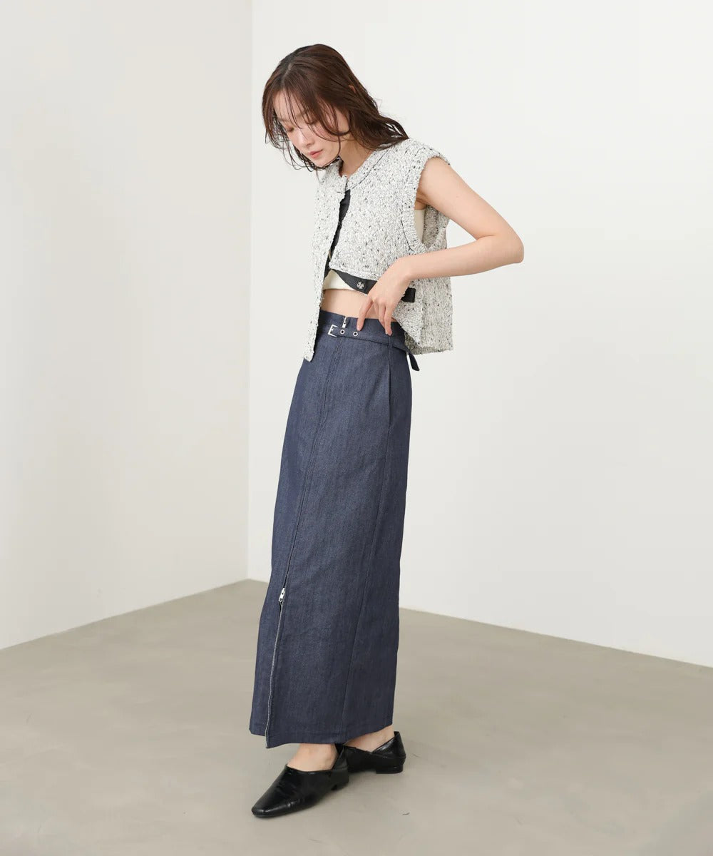 Women’s High Waist Maxi Skirt – Minimalist Side Slit Pencil Skirt