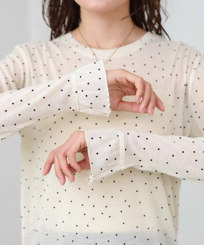 Women’s Polka Dot Long Sleeve Top – Soft Fitted Style