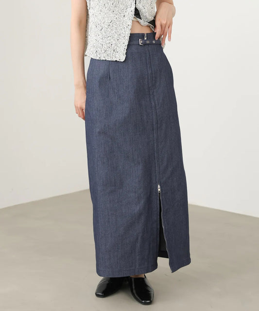 Women’s High Waist Maxi Skirt – Minimalist Side Slit Pencil Skirt