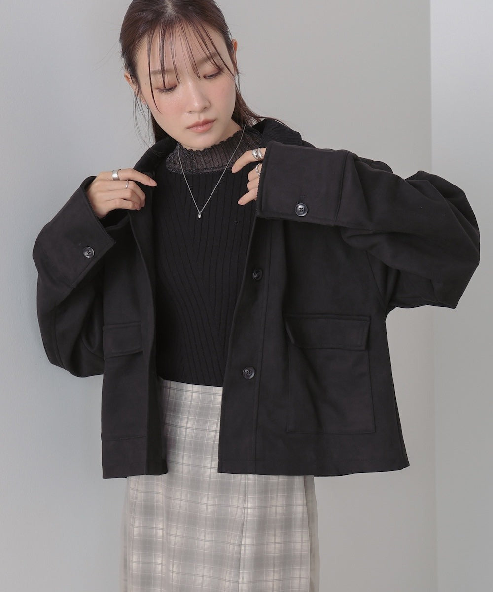 Bab Faux Suede x Corduroy Short Coverall