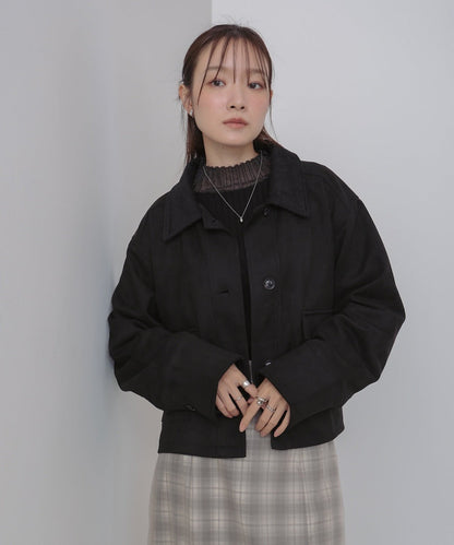 Bab Faux Suede x Corduroy Short Coverall