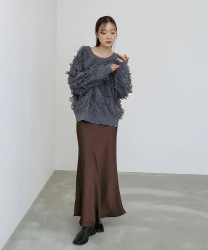 Bab 2-Way Shaggy Knit Top (Front and Back)