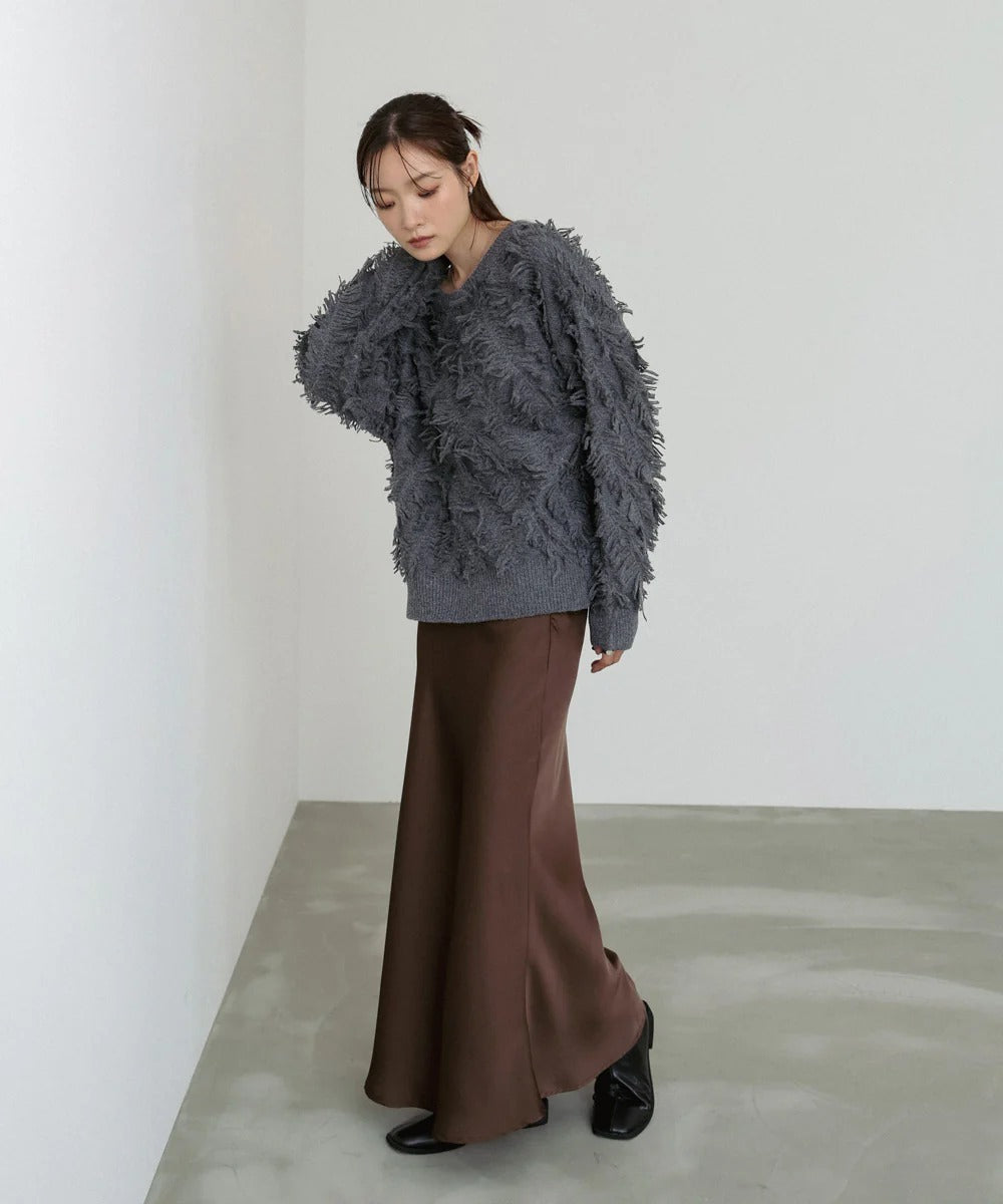 Bab 2-Way Shaggy Knit Top (Front and Back)