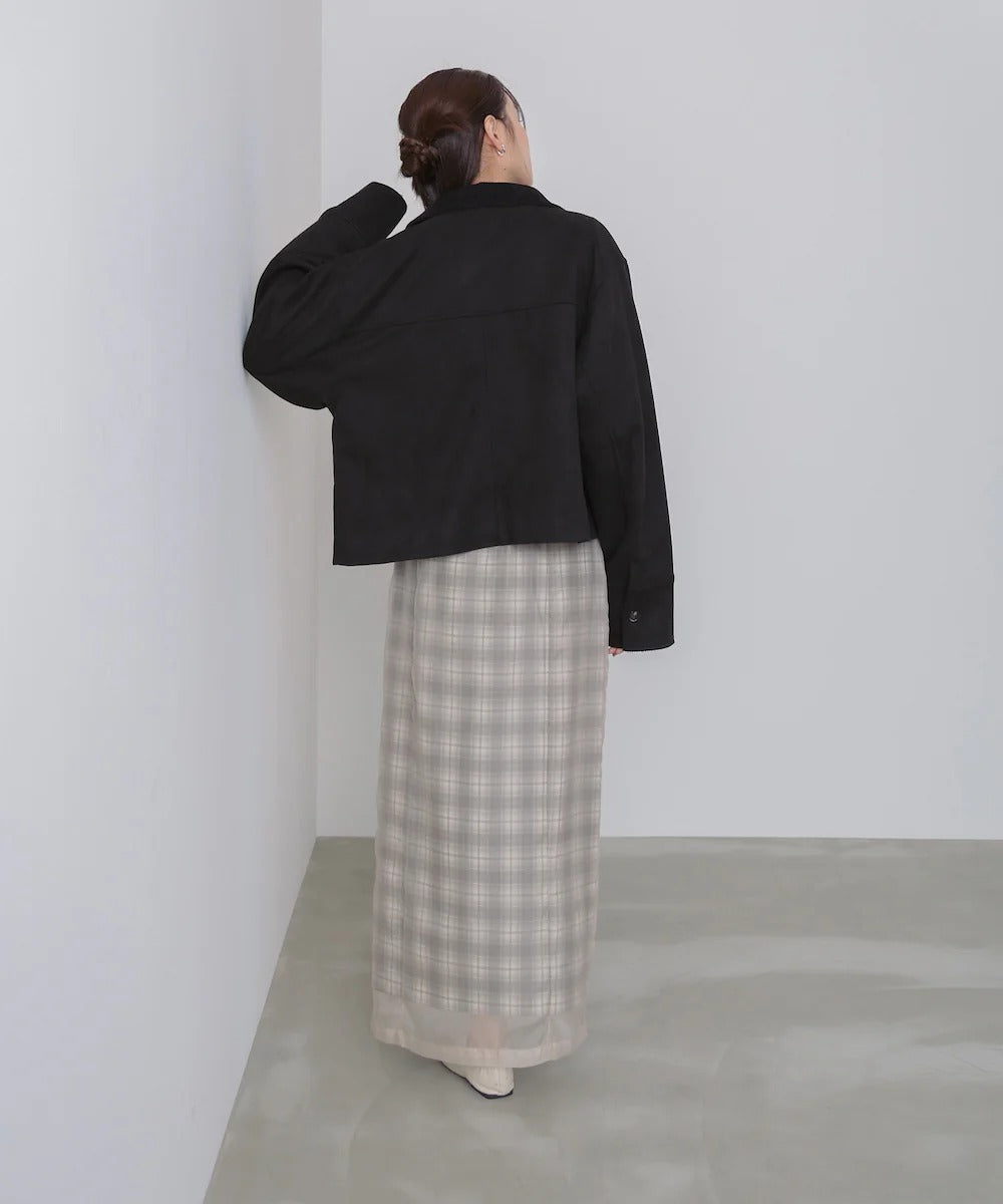 Bab Faux Suede x Corduroy Short Coverall