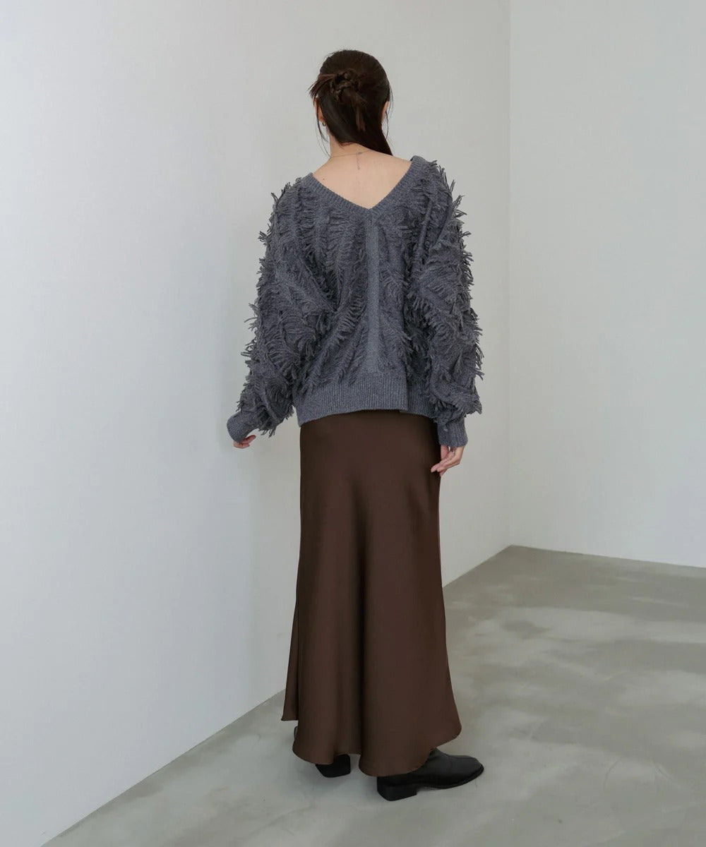 Bab 2-Way Shaggy Knit Top (Front and Back)