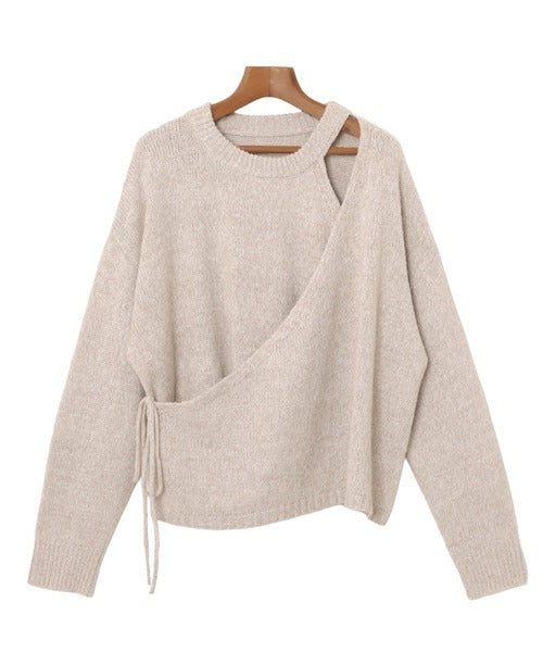 evernavy Faux Layered Long Sleeve Knit Top