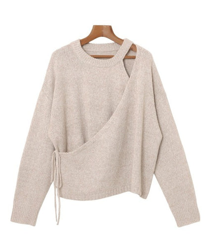 evernavy Faux Layered Long Sleeve Knit Top
