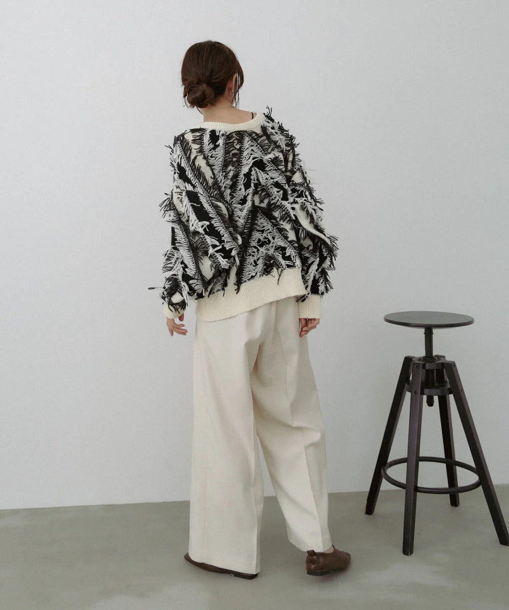 Bab 2-Way Shaggy Knit Top (Front and Back)