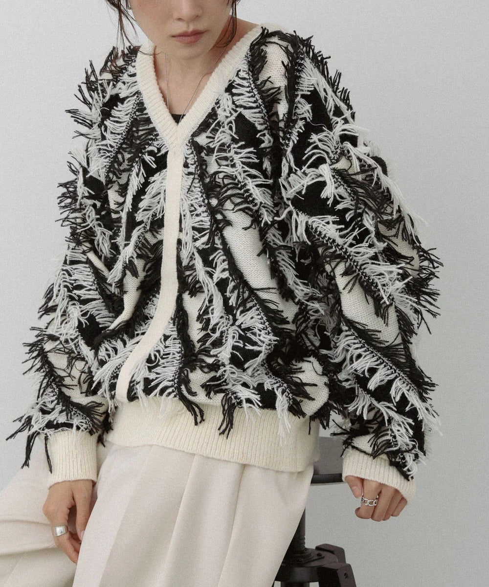 Bab 2-Way Shaggy Knit Top (Front and Back)