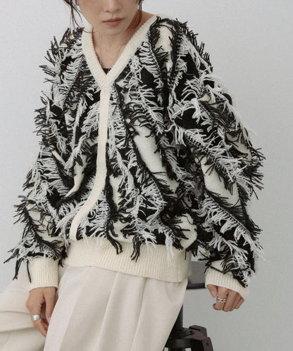 Bab 2-Way Shaggy Knit Top (Front and Back)