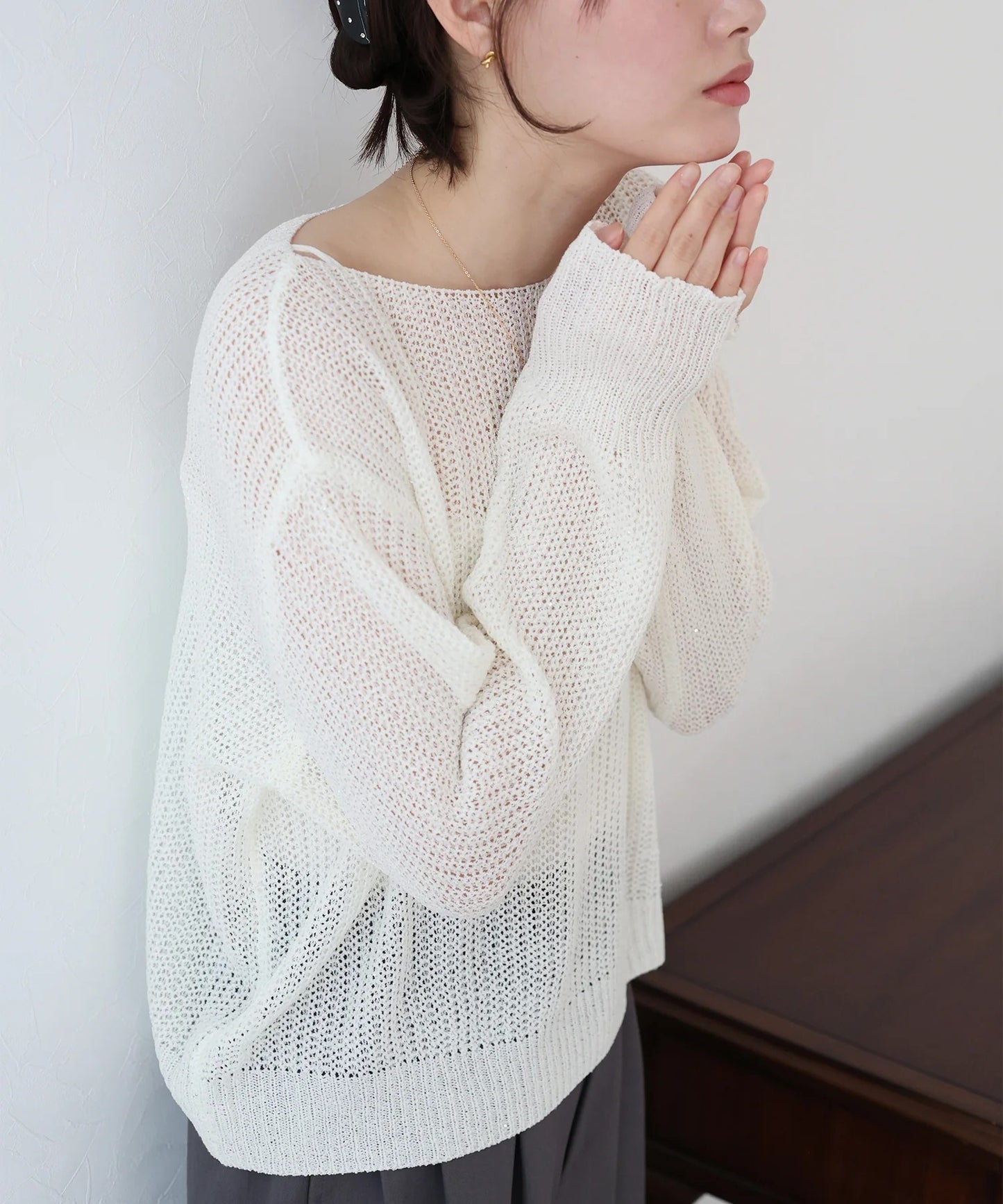 BLUE EAST Sequin Mesh Knit