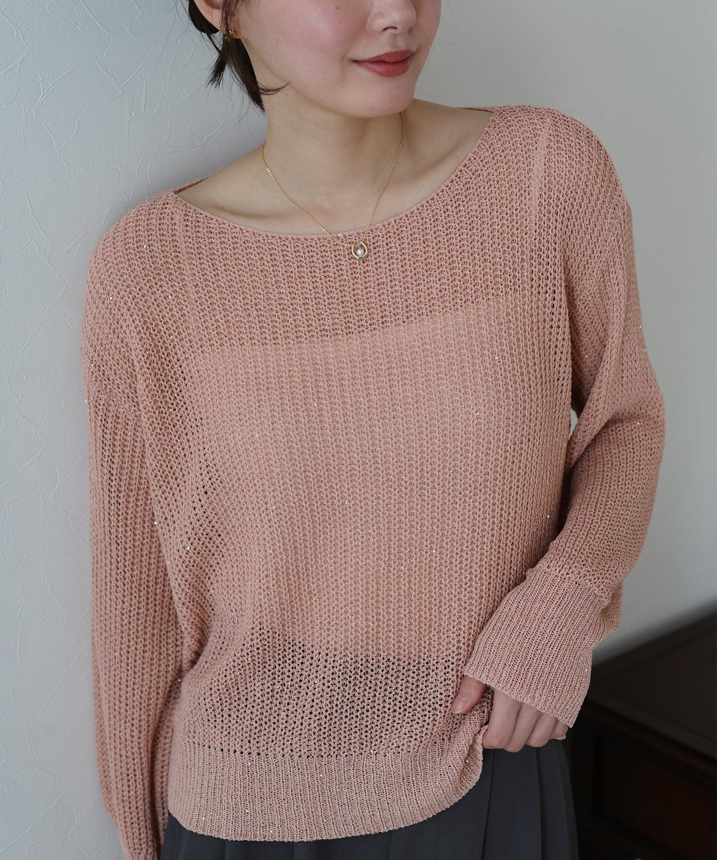 BLUE EAST Sequin Mesh Knit