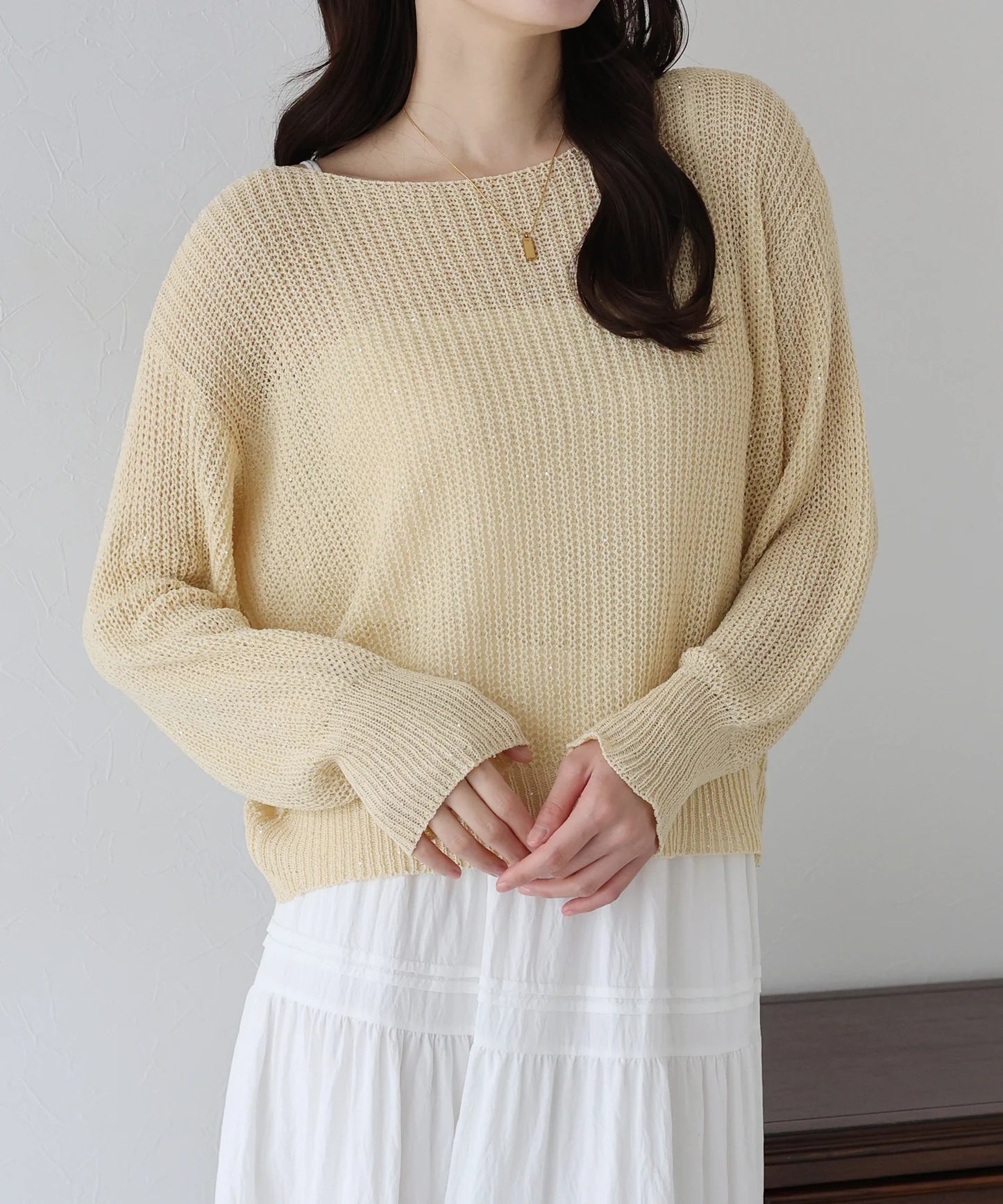 BLUE EAST Sequin Mesh Knit