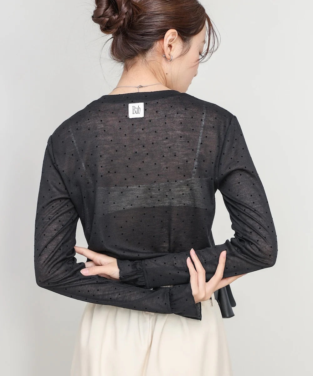 Women’s Polka Dot Long Sleeve Top – Soft Fitted Style