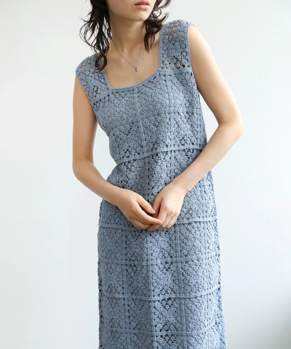 Boho Crochet Maxi Dress for Women – Sleeveless Summer Resort Style