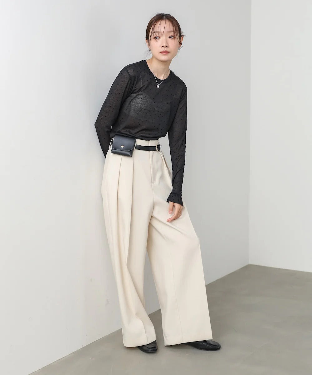 Women’s Polka Dot Long Sleeve Top – Soft Fitted Style