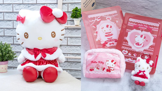 Sanrio Hello Kitty 2025 Christmas Winter Ichiban Kuji Prize 5 - Pink Plush Makeup Bag