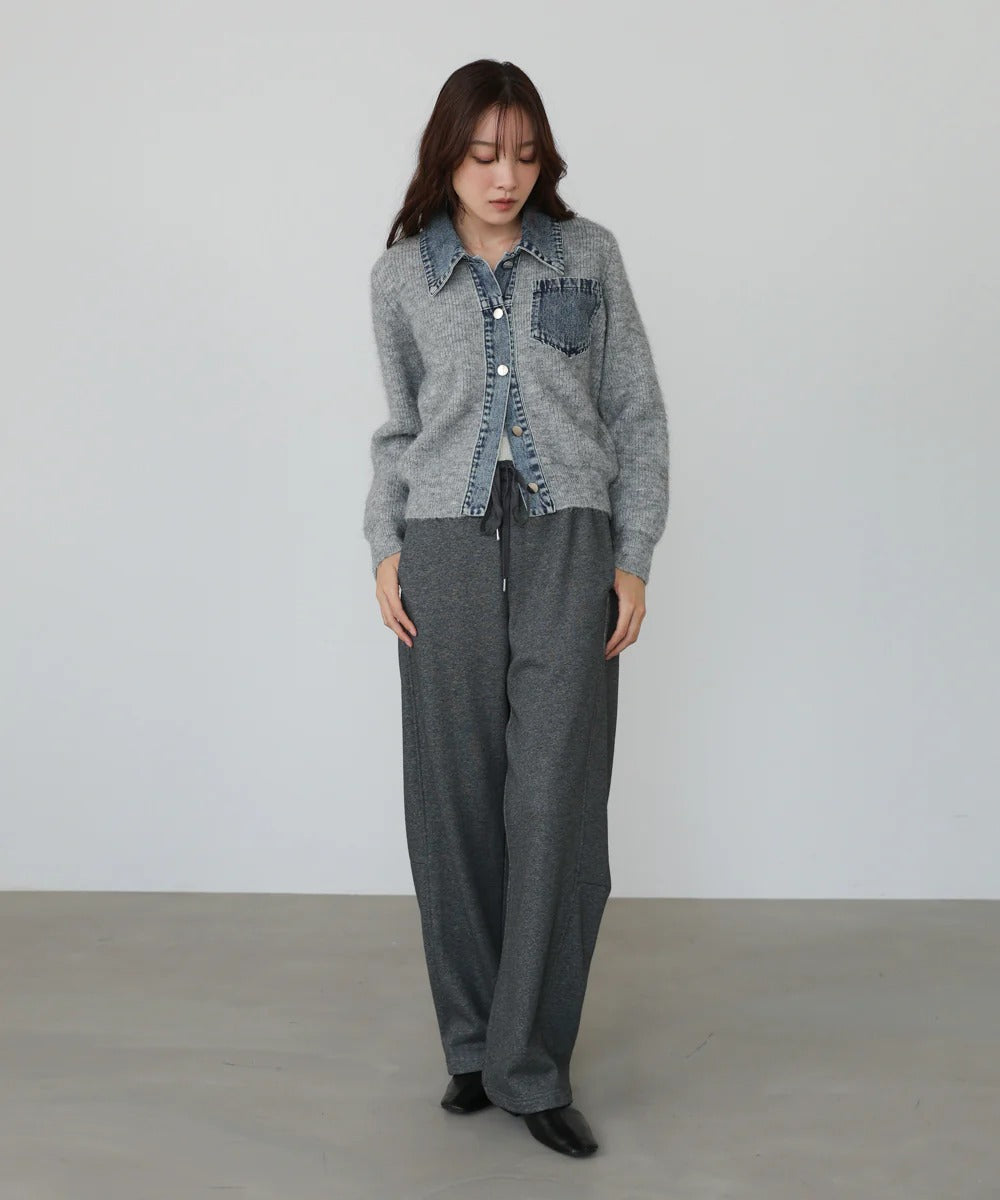 Bou Jeloud Denim Knit Cardigan