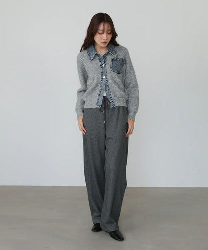 Bou Jeloud Denim Knit Cardigan